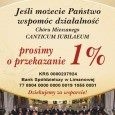 1 % podatku za rok 2013 dla Chóru Mieszanego CANTICUM IUBILAEUM z Limanowej